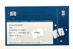 Karte za kino projekciju ispisane iz Zebra printera i programa za njihovu prodaju i rezervaciju.